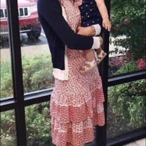 Vintage red ruffle dress